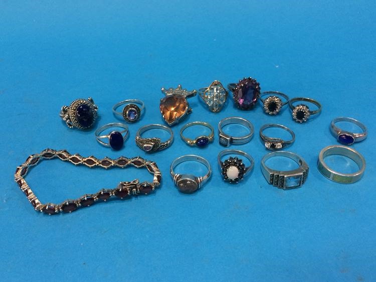 Collection of silver costume jewellery