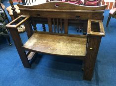 An oak bench, 107cm wide