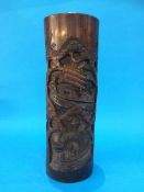 A Chinese carved bamboo vase. 32 cm high