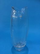 A tall Bengt Edenfalk clear glass vase. 27.5 cm high