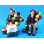 A Royal Doulton 'The Balloon Man', HN 1954 and 'The Old Balloon Seller', HN 1315