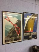 Two reproduction framed posters