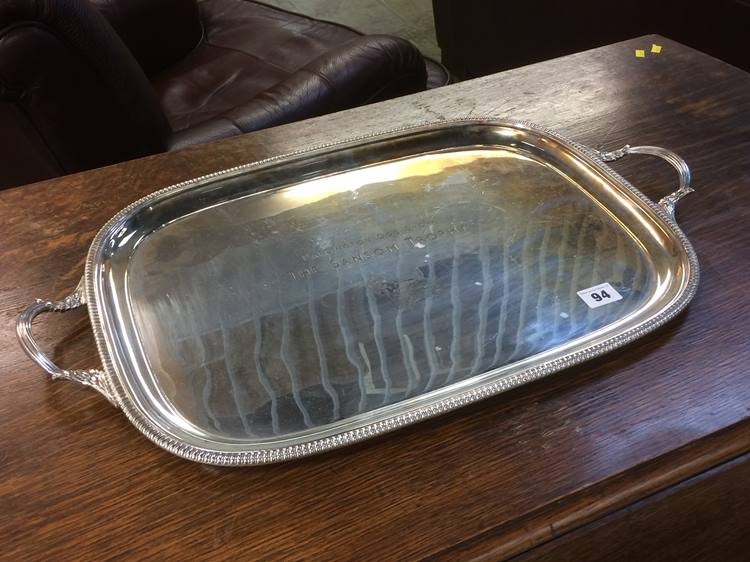 Plated serving tray