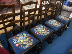 Four oak ladderback chairs