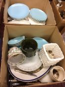 Two boxes assorted china including Poole and Doulton