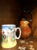 Burslem mug and a Royal Doulton Dewars jug