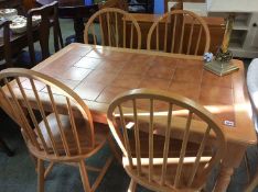 Tiled top table and four chairs