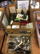 Quantity of cutlery and a box of assorted