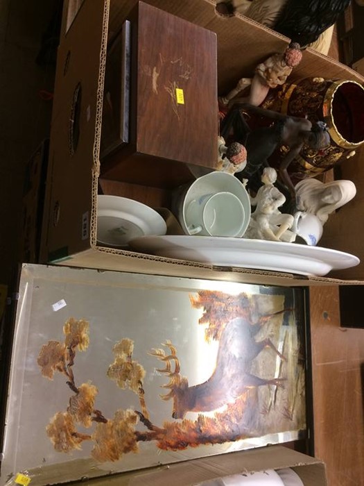Box of assorted and two mirrors