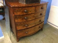 19th Century mahogany bow front chest of drawers