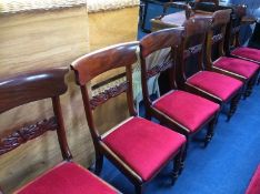 A set of six mahogany dining chairs