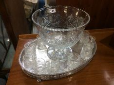 Edinburgh crystal punch bowl and glasses