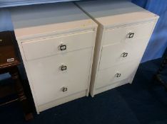 Pair of cream bedside drawers