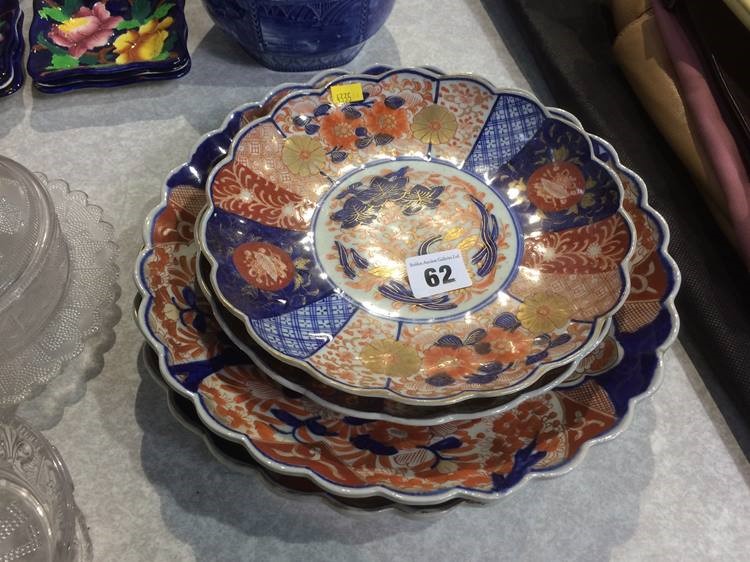 Four Imari plates