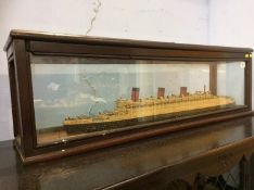 Cased model of The Queen Mary