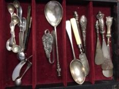 Quantity of silver and other spoons etc.