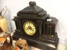 Ebonised mantle clock