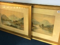 Pair of watercolours, Landscapes, G. Stewart
