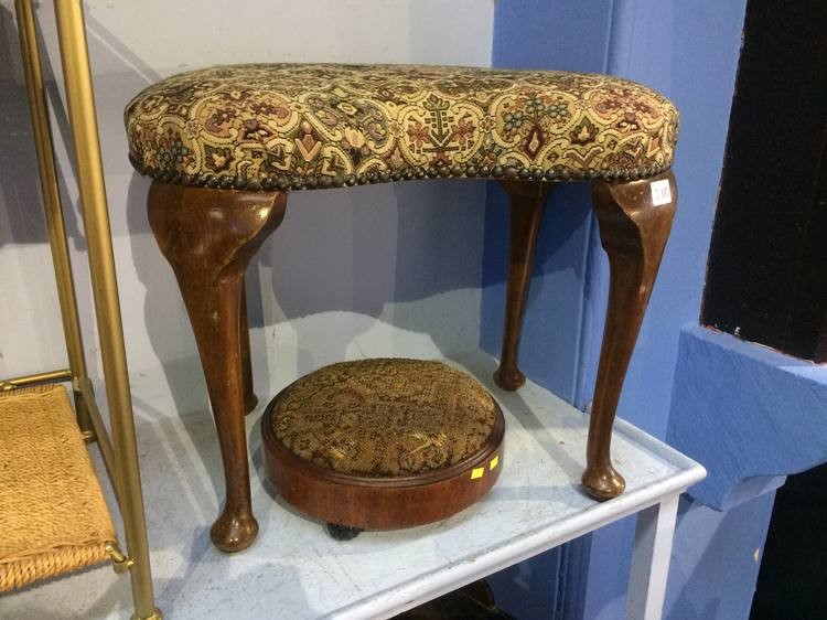 Kidney shape stool and a footstool