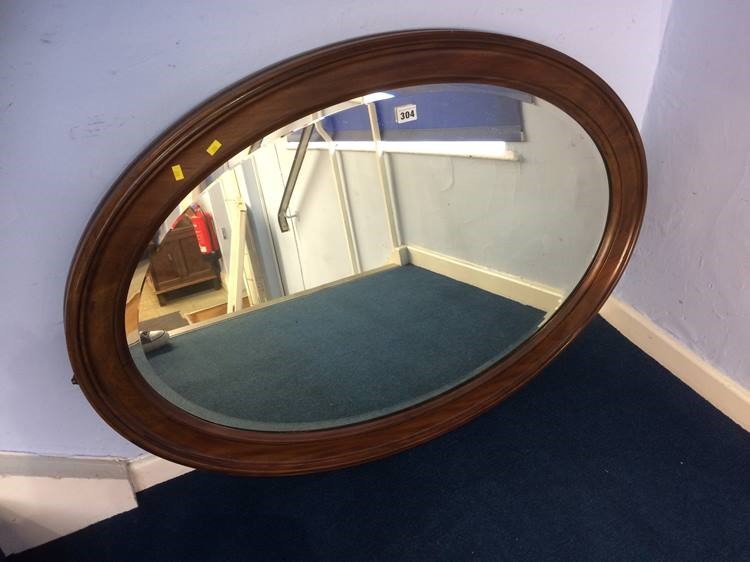 Mahogany framed oval mirror