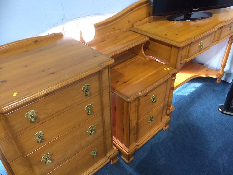 Youngers pine chest of drawers, dressing table etc.