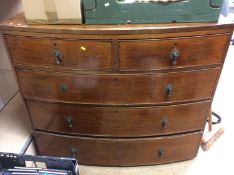 19th Century mahogany bow front chest of drawers