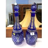 Pair of cut glass decanters