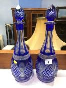 Pair of cut glass decanters