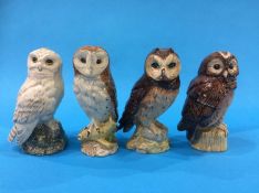 Four Beswick 'Owl' whiskey decanters