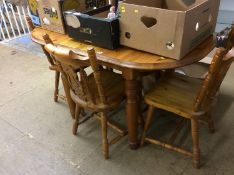 Pine table and four chairs