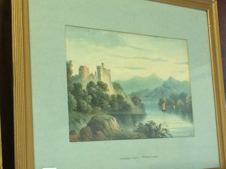 William Langley (1852-1922), watercolour, signed, dated 1892, 'Ardinglass castle', 24 x 36cm