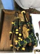 A set of bag pipes, stamped P. Henderson, Glasgow
