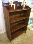 An oak open bookcase