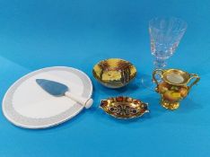 Quantity of Royal Worcester, Crown Derby pin tray, 'Coalport' vase etc.