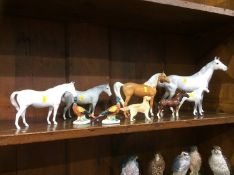 A collection of Beswick horses etc. (9)