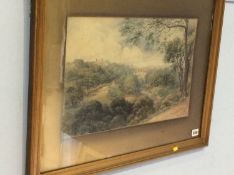 S. Holmes, watercolour, signed, dated 1889, 'Landscape', 31 x 49cm