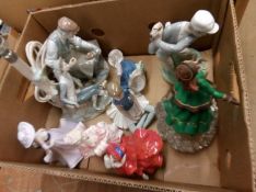 A box of Lladro and Coalport