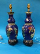 A pair of modern Cloisonné` table lamps