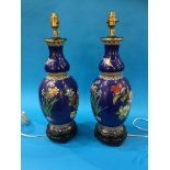 A pair of modern Cloisonné` table lamps