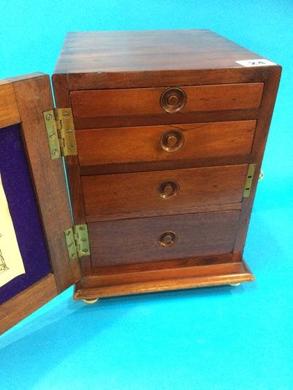 A miniature 19th century specimen chest having four graduated drawers, 20cm wide - Image 3 of 3