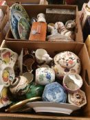 Two boxes of Oriental china etc.