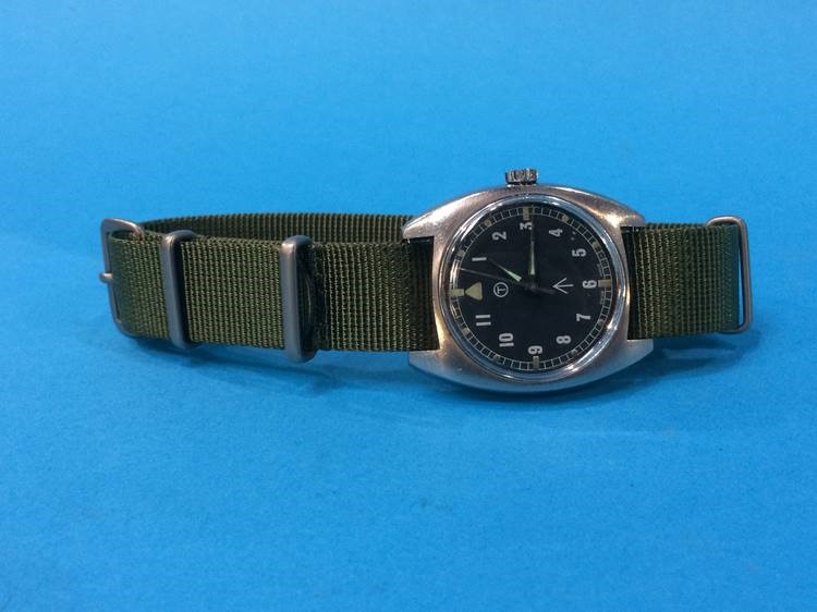 A Gent's military issue Tissot wristwatch, the case engraved 523-8290, W10 6645-99, 4198/73