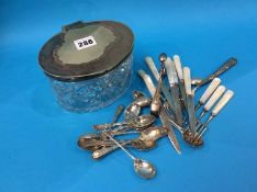 Selection of silver cutlery, various spoons