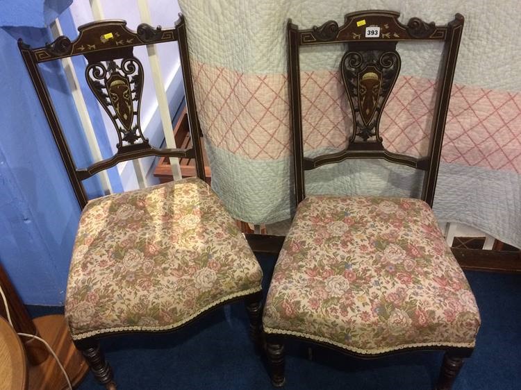 Pair of Edwardian nursing chairs