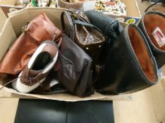 A pair of riding boots, Nike Air golf shoes, (size 6) and quantity of handbags