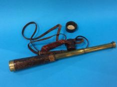 A brass two drawer telescope, signed Gowland Sunderland