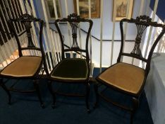 Three Edwardian mahogany chairs