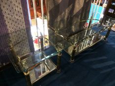 Two glass coffee tables