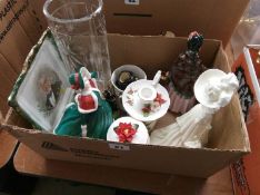A box of figurines, Royal Stratford, Royal Doulton etc.