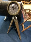 A tripod clock